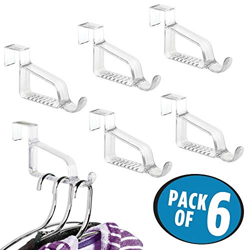 mDesign Modern Over Door Valet Hook Multi Hanging Storage Organizer