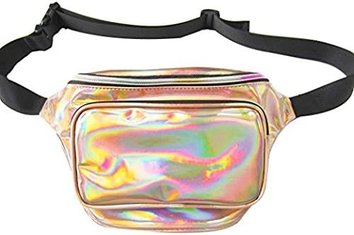 CHAOM Women Hologram Laser Waist Bag Fashion Waterproof Shiny Neon Fanny Pack Bum Bag Travel Purse