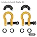 oEdRo D Ring Shackles (2pc) Shackle 4.75 Ton (9500 Lbs) Capacity with 7/8'' Pin, Heavy Duty Off Road Recovery Yellow Shackle with Black Isolator for Vehicle Recovery, Towing, Stump Removal