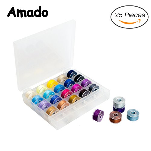 Portable Sewing, Amado Portable Sewing Double Speed Mini Sewing Machine White and Purple Design (25 Color Sewing Thread with Case)