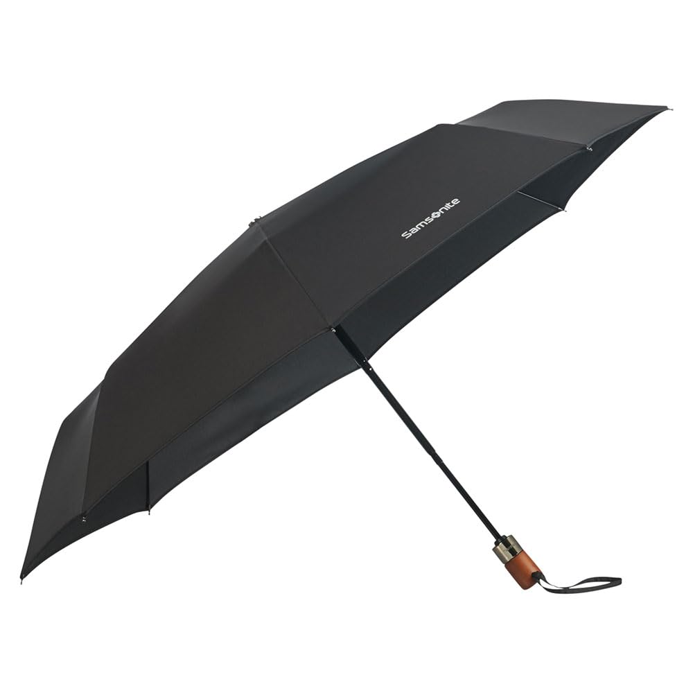 Samsonite Wood Classic S - 3 Section Auto Open Close Short umbrella, 27 cm, black