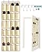 TVOOD 24 Large Pockets Over The Door Shoe Organizer, Hanging Shoe Organizer with 4 Hooks Shoes Holder for Closet Bedroom, Beige (62 x 21 inch)