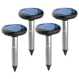 Sanspest Solar Snake Repellent for Outdoors Pet Safe, Solar Powered Snake Repeller,Ultrasonic Snake Repellent for Yard,Electronic Snake Repellent, Snake Away Repellent Safe for Dogs 4-Pack