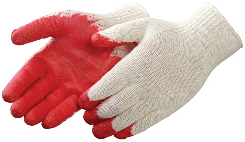 Liberty 4749 Latex Economy Palm Coated String Knit Glove, Large, Red (Pack of 12)