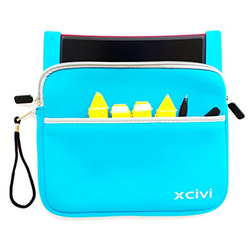 Xcivi Neoprene Protective Carry Case for Boogie Board Scribble 'n Play with Zip Accessary Pocket (Blue)