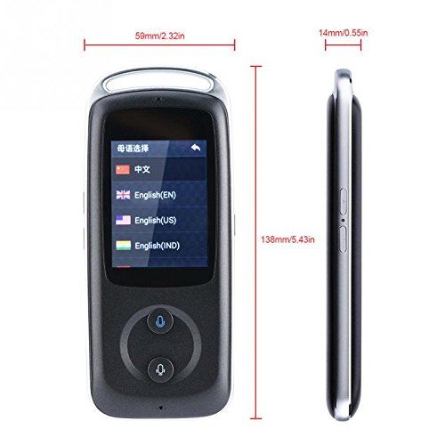 M3M Smart Translator - Smart Wifi And 4G Language 2 Way Speech To Speech And Text Translation Interpreter18 Languages Real Time Voice Translation Learn To Travel,White