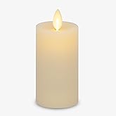 Luminara Classic Slim Flameless LED Candle, Ivory 2" x 4.5, Battery Operated Moving Flame Pillar w/Timer, Safe Realistic Wax 