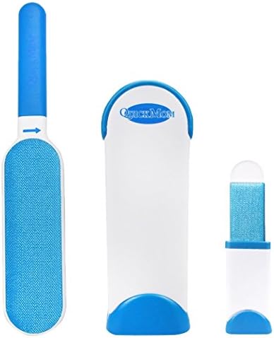 amrde Pet Hair Lint Remover Reusable Fur Removers With Self-Cleaning Base Double-Sided Brush Removing Dog Cat Hair From Clothing, Furniture, Travel and Home Style, Blue/White