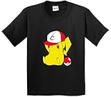 New Way 522 - Youth T-Shirt Pikachu Trainer Hat Pokeball Pokemon GO