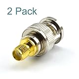Maxmoral BNC Male to SMA Female Plug RF Coaxial Adapter Connector 2PCS