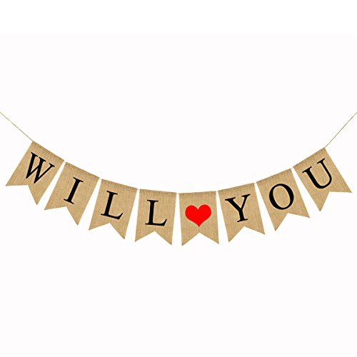 WILL YOU MARRY ME Banner Burlap Bunting Garland for Valentine's Day Wedding Bridal Shower Marriage P - //coolthings.us