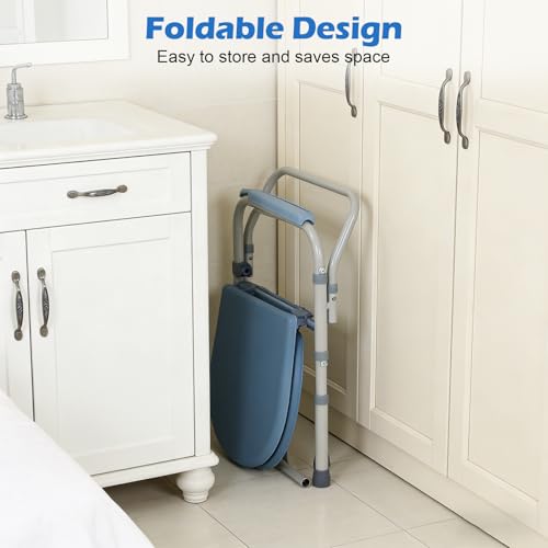Elderly Portable Elderly Portable Adult Toilet Chair 5 Adjustable Heights, Portable Adult Toilet, Elderly Toilet Chair with Bucket/with Armrests for Pregnant Women with Disabilities (250 kg)