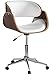 Porthos Home Monroe Mid-Century Modern Office Chair with Water and Stain Resistant Faux Leather Upholstery, Height Adjustable, 360-degree Swivel, Sturdy Chrome Base with Wheels