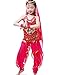 Astage Girls Oriental Belly Dance Sets Costumes All accessories Hotpink M(Fits 6-8 Years)