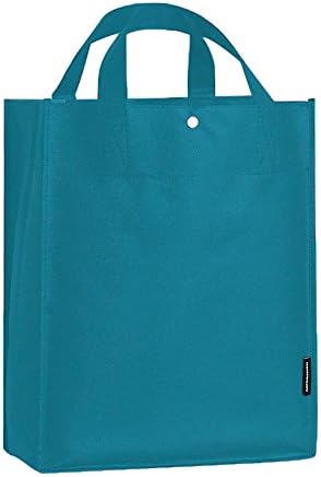 10 Packs Reusable Large Storage Grocery Shopping Bag Tote with Snap Button, Teal