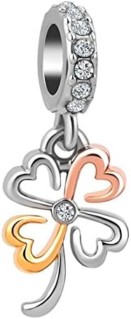 Good Luck Four Leaf Clover Bead Charms for Charm Bracelets