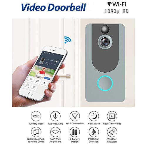 VICCKI V7 1080P Smart WiFi Security Doorbell Wireless Video Camera+Wireless Doorbell EU - Thumbnail 4