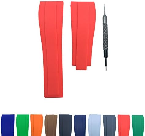 21mm Watch Strap Replacement Band for Yacht Master 116655 Oysterflex | Free Spring Bar Tool