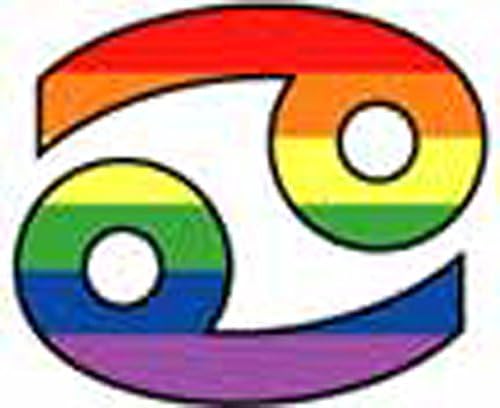 Small Rainbow Zodiac Bumper Sticker - Cancer