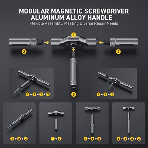 42 in 1 Magnetic Screwdriver, Screwdriver Set, Multi Bit Ratcheting Screwdriver Set with Storage Case Repair Tool Kit for Computer, Eyeglass, Bicycles, Watch, Ring Doorbell, Furniture and DIY