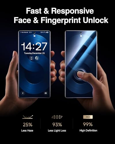 SMARTDEVIL 3 Pack Crystal Screen Protector for SamSung Galaxy S25 Ultra | HD Clarity, Fingerprint & Face ID Compatible, 9H Tempered Glass, Bubble-Free Easy Install, Anti-Shatter, with OnePress Box