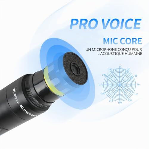 XTUGA Professional Wireless Microphone, Karaoke Microphone UHF 4 Channel Wireless Microphone System, All-Metal Construction, Fixed Frequency A140