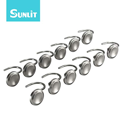 image for Sunlit Contemporary Design Round Shower Curtain Hooks Rust Proof Oil R