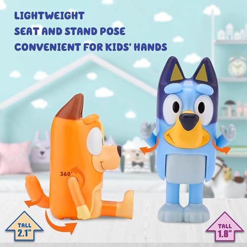 8 PCS Action Toys Playset, Wolves Action Figurines Family and Friends Set,Toys for Toddlers Muffin Cake Toppers Bandit (Dad) Chilli (Mum) Coco Bingo Snickers Rusty(Small)