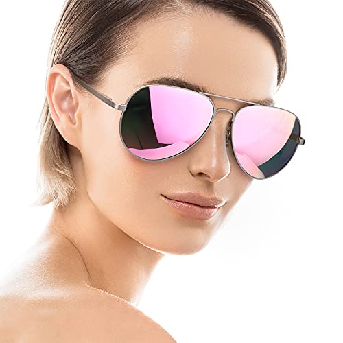 SODQW Aviator Sunglasses for Women Men Oversized with Metal Frame