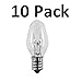 Bulbmaster 15 Watts C7 Replacement Light Bulbs for Scentsy Plug-in Warmers and Wax Diffusers, Candelabra E12 Base Pack of 10