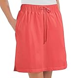 Women's Drawstring Knit Pull-on Skort with Elastic Waist, Coral, X-Large