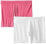 Playground Pals Girl's Slim 2 Pack Shorts, Carmine Rose/White, Small
