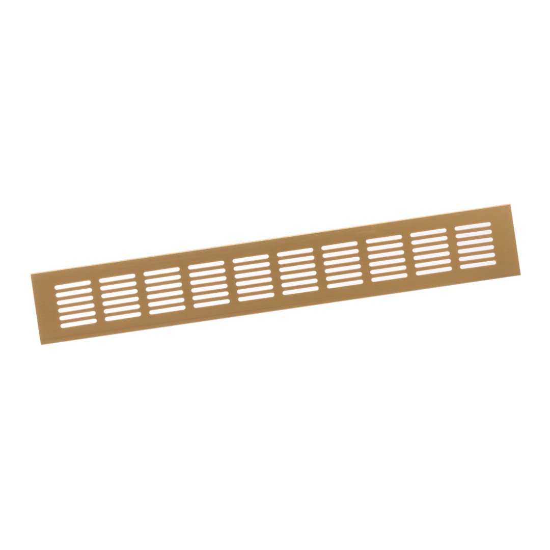 60x400mm Air Vent Cover - Aluminium Ventilation Grille - Gold Furniture Grill for Door, Wardrobe, Radiator