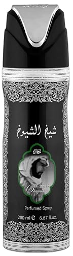 Lattafa Sheikh Al Shuyukh Perfumed Deodorant Spray for Unisex, 6.7 Ounce