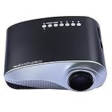 DBPOWER Multimedia Portable Mini LED Projector with USB VGA HDMI AV for Party,Home Entertainment,Support 1920*1080 1080p,20000 Hours Led life with Remote Control