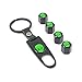 iDoood Car Tire Valve Stem Air Caps Cover + Keychain Black (Logo:For Alien)