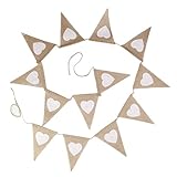 Tinksky Hessian Burlap Flag Banner Wedding Party Decoration Banner-13pcs