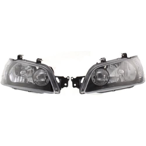 Depo 314-1128P-US2 Mitsubishi Lancer Headlight Unit Set with Black Bezel