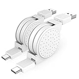 Retractable USB Type C Cable (2 pack, 3.3ft/1m) Fireor USB C to USB Male A Data Sync & Charging Cable for Samsung Note 8 Galaxy S8 Plus S9 LG G5 G6 V30 V20, Google Pixel MacBook Pro 2016