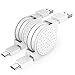 Retractable USB Type C Cable (2 pack, 3.3ft/1m) Fireor USB C to USB Male A Data Sync & Fast Charging Cable for Samsung Note 8, Galaxy S8 Plus, LG G5 G6 V30 V20, Google Pixel, MacBook Pro 2016