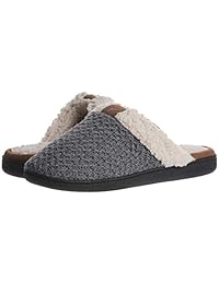 Dearfoams - Zapatillas de punto cerrado con textura para mujer, Gris