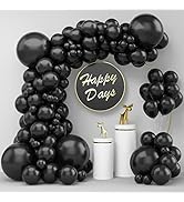 Black Balloons 100Pcs, 18 12 5 Inch Black Balloons Different Sizes Pack Big Latex Party Balloon, ...