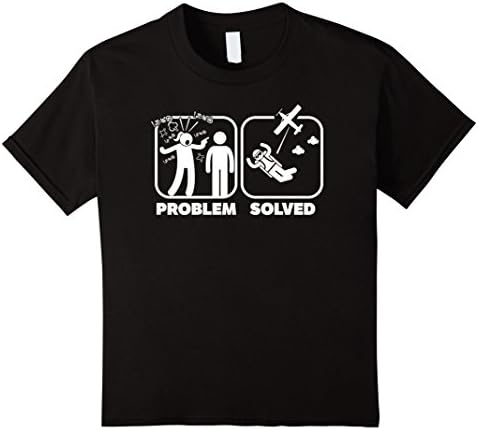 Kids Problem Solved Sky Diving T-Shirt 6 Black