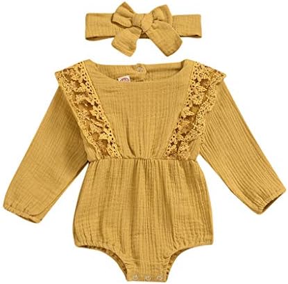 ベビー服 新生児 ロンパース ヘアバンド 2点セット 長袖 袖なし 無地 フリル 赤ちゃん クライミングスーツ 子ども服 可愛い 歩行服 女の子 パジャマ ルームウエア 春夏 秋冬 人気 カバーオール 子供服 撮影 写真 満月 出産祝い 誕生日 プレゼント
