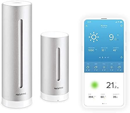 Netatmo Smarte Wetterstation   WLAN Funk Innen  und Auensensor Wettervorhersage Amazon Alexa Apple HomeKit Hygrometer Luftqualitt NWS01 EC