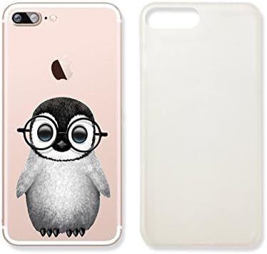Cute Penguin Wearing Glasses Clear Transparent Plastic Phone Case Phone Cover for Iphone 7PLUS_ SUPERTRAMPshop (iphone 7 plus)