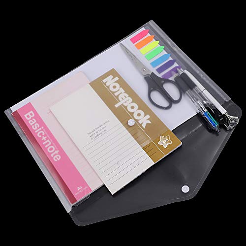 JPSOR 40pcs Plastic Envelopes,Clear Poly Envelope Waterproof File Folder with Snap Button, US Letter/A4 Size