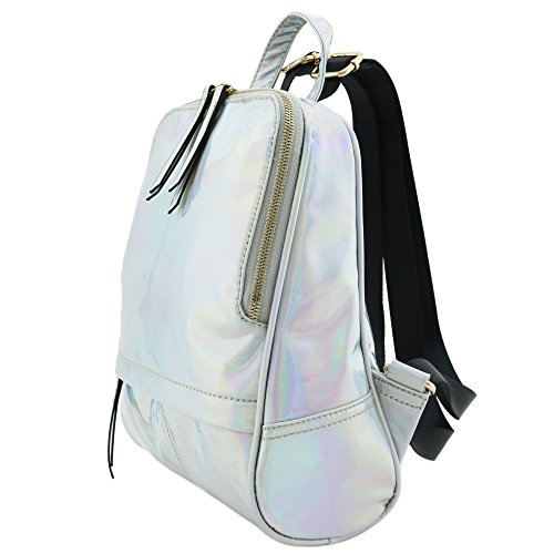 Metallic Small Backpack Silver