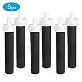 Rhodesy Replacement Filter Compatible for Brita Water Bottle 6 Count Brita Hard Sided Filtered Premium Filtering Stainless Steel Sport Water Bottle Filter Replacement BPA Free Black