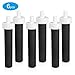 Rhodesy Replacement Filter Compatible for Brita Water Bottle 6 Count Brita Hard Sided Filtered Premium Filtering Stainless Steel Sport Water Bottle Filter Replacement BPA Free Black